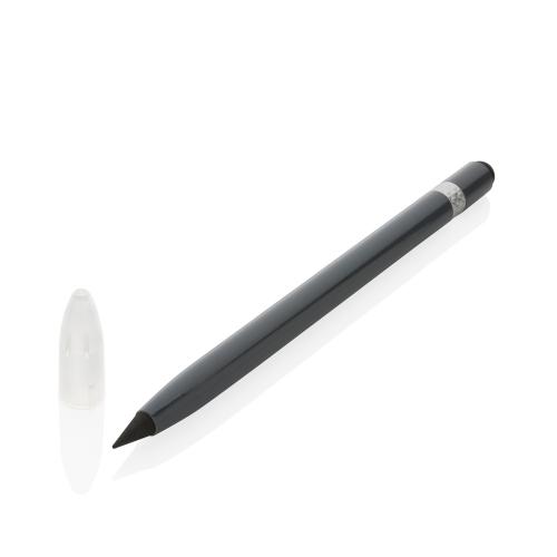 Алюминиевый вечный карандаш с ластиком и стилусом - серый;