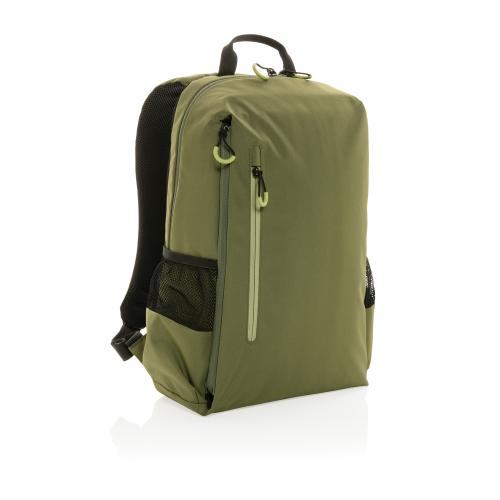 Рюкзак для ноутбука Impact Lima из rPET AWARETM, RFID, 15.6" - зеленый; зеленый