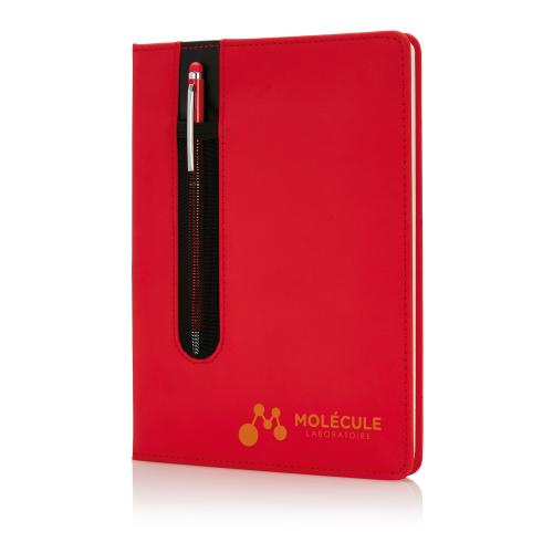 Блокнот для записей Deluxe формата A5 и ручка-стилус; - купить именные сувениры в Воронеже