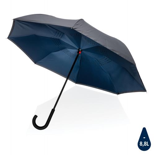 Двусторонний зонт Impact из RPET AWARE™ 190T, d105 см - темно-синий;