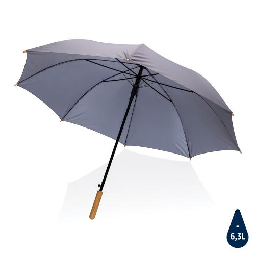 Плотный зонт Impact из RPET AWARE™ с автоматическим открыванием, d120 см - темно-серый;