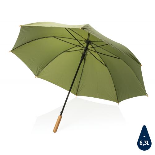 Плотный зонт Impact из RPET AWARE™ с автоматическим открыванием, d120 см - зеленый;