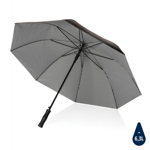 Двухцветный плотный зонт Impact из RPET AWARE™ с автоматическим открыванием, d120 см - серебряный;